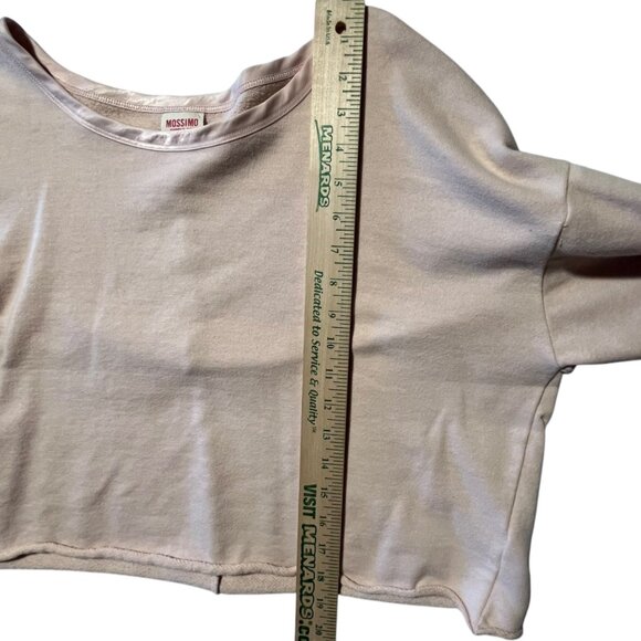 Mossimo Top Women's L Light Pink Bell Tie Sleeve Cropped Sweatshirt Casual Comfy - Picture 7 of 7